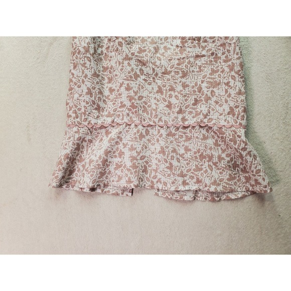 Volcom Tank Women Small Taupe White Sheer Lace Trim Open Back Halter Side Zipper - Picture 3 of 10